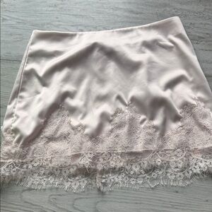 Elegant Lace Trim Skirt in Light Pink